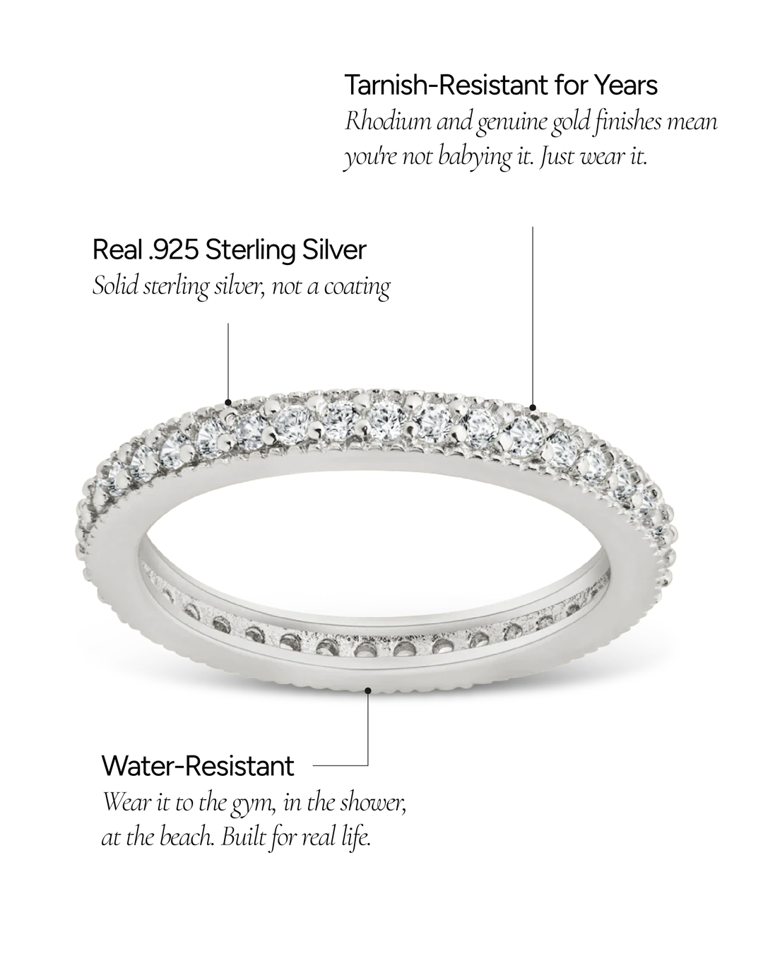 Thin CZ Band Ring - 2 mm