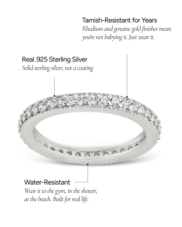 Thin CZ Band Ring - 2 mm