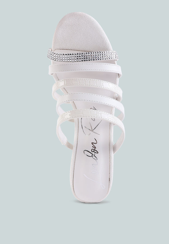 peaches strapped rhinestone embellished sandals by London Rag