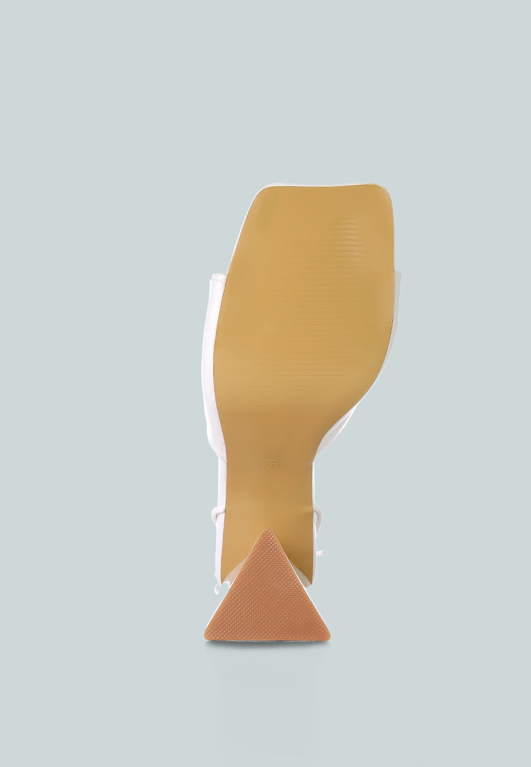 primavera ruched triangular heel lace up sandal by London Rag