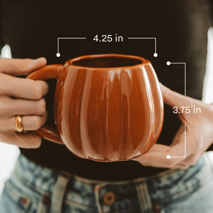 Cream Pumpkin 19 oz Figural Coffee Mug