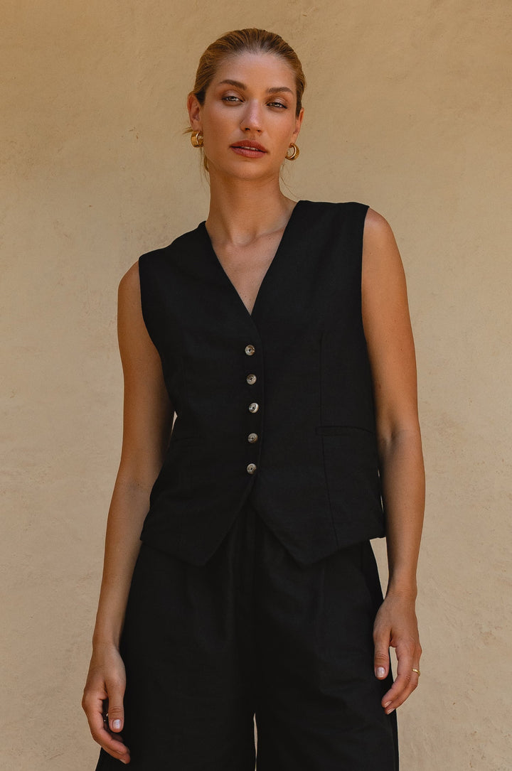 Paige Linen Vest by Bali Lane