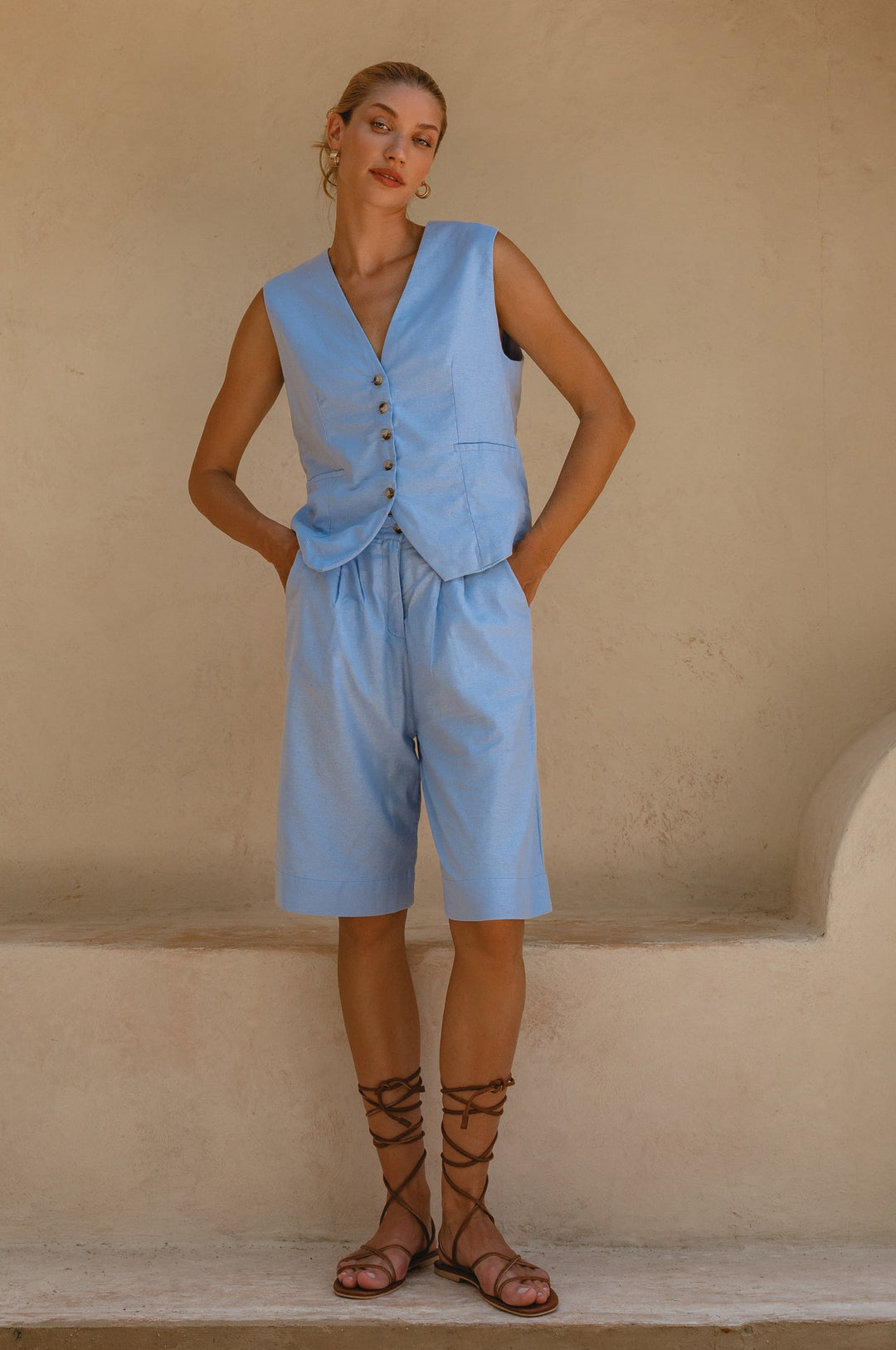 Paige Linen Vest by Bali Lane