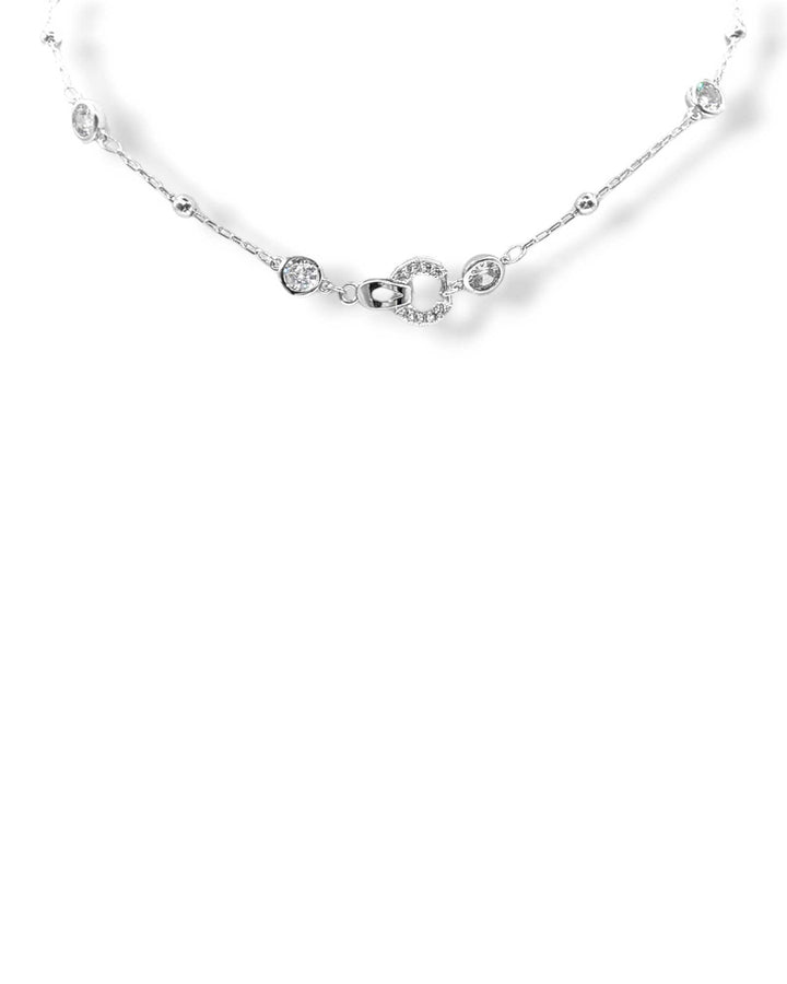 Reed Crystal Teardrop Charm Lariat Necklace