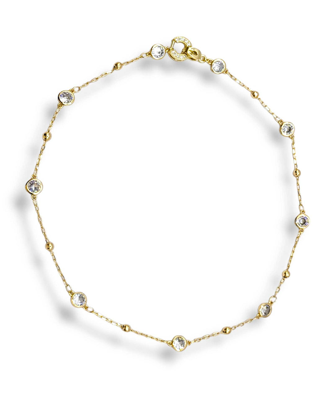 Reed Crystal Teardrop Charm Lariat Necklace