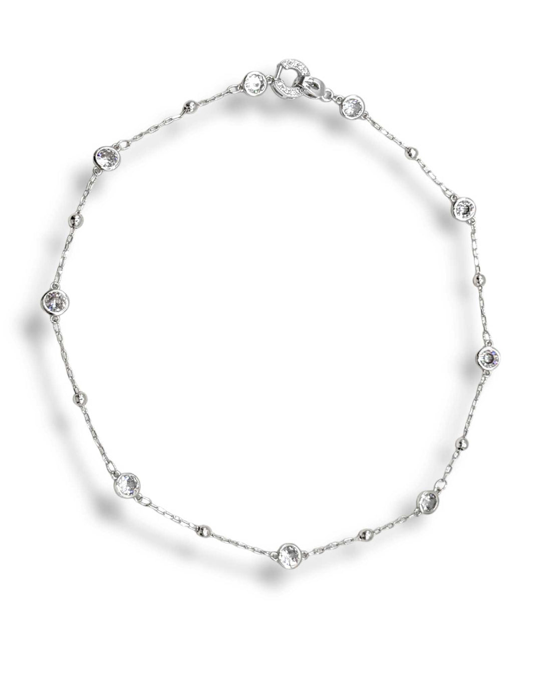 Reed Crystal Teardrop Charm Lariat Necklace