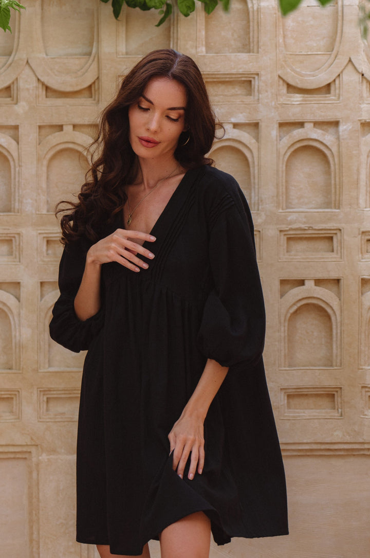 Palmira Handcrafted Linen Mini Dress by Bali Lane