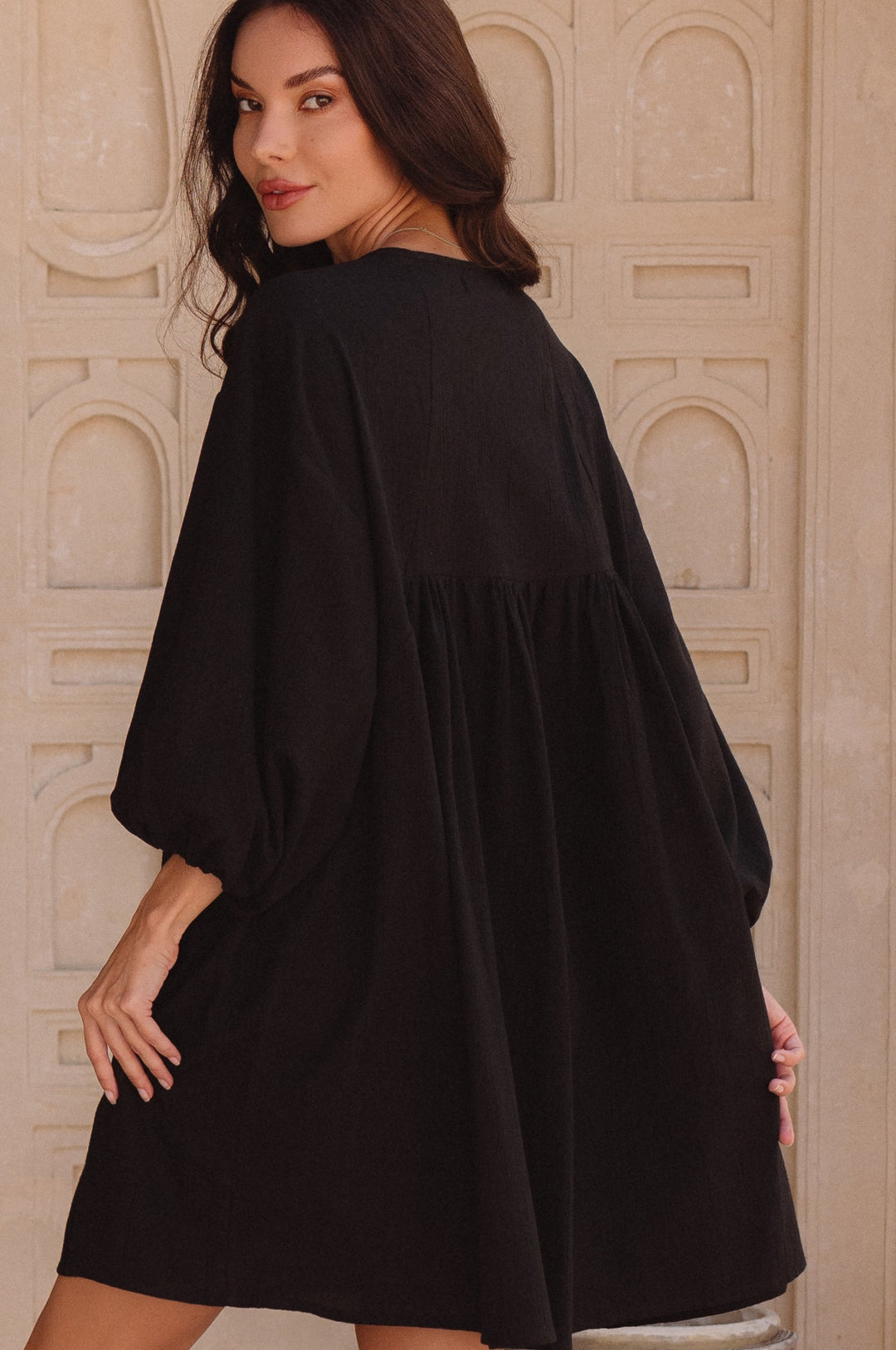 Palmira Handcrafted Linen Mini Dress by Bali Lane