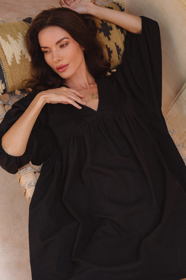 Palmira Handcrafted Linen Mini Dress by Bali Lane