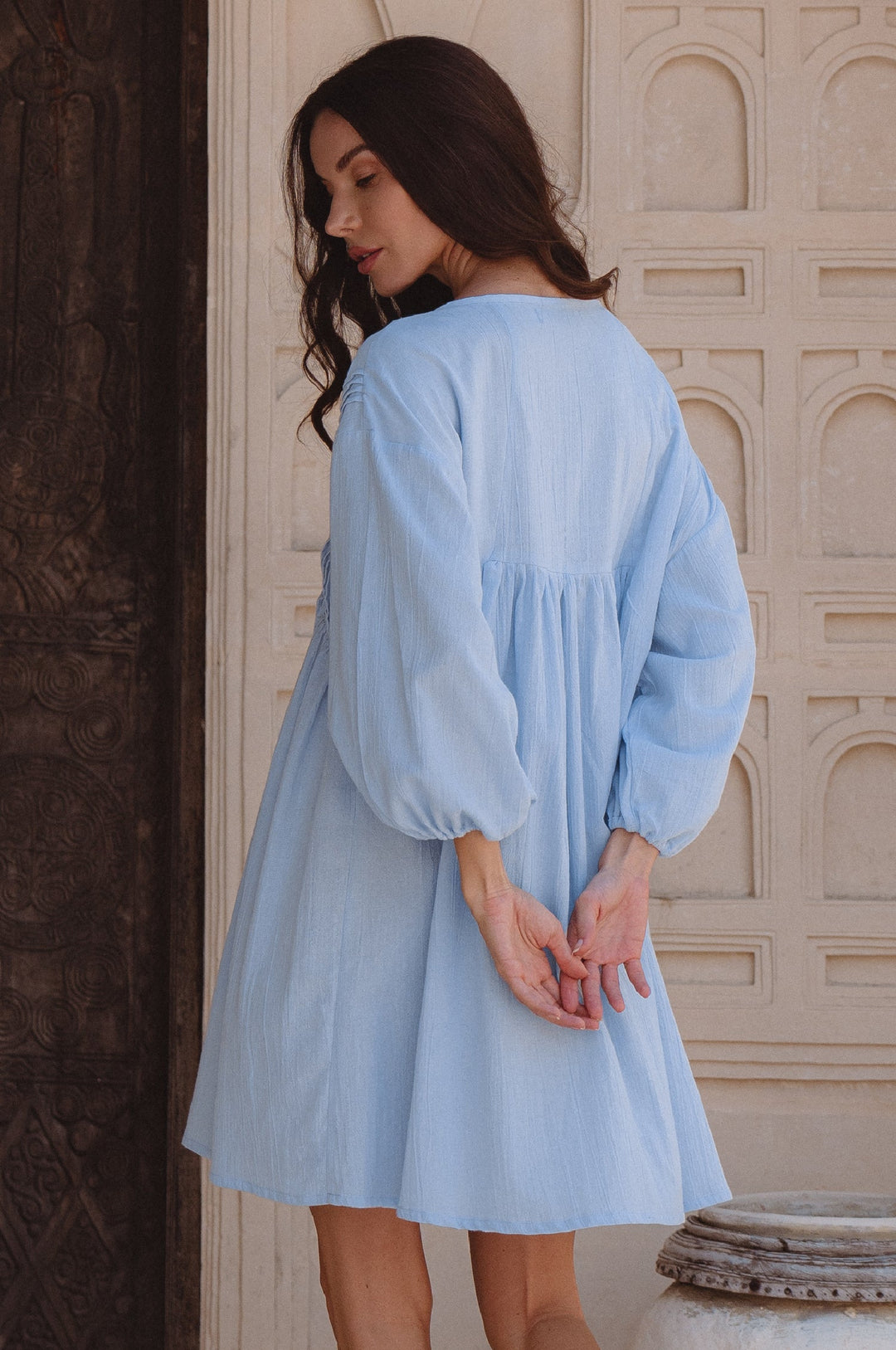 Palmira Handcrafted Linen Mini Dress by Bali Lane