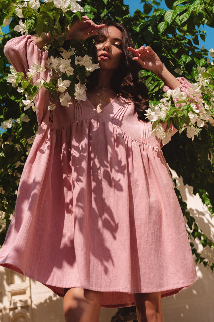 Palmira Handcrafted Linen Mini Dress by Bali Lane