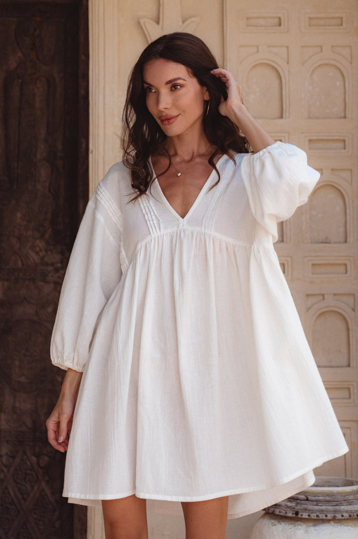 Palmira Handcrafted Linen Mini Dress by Bali Lane