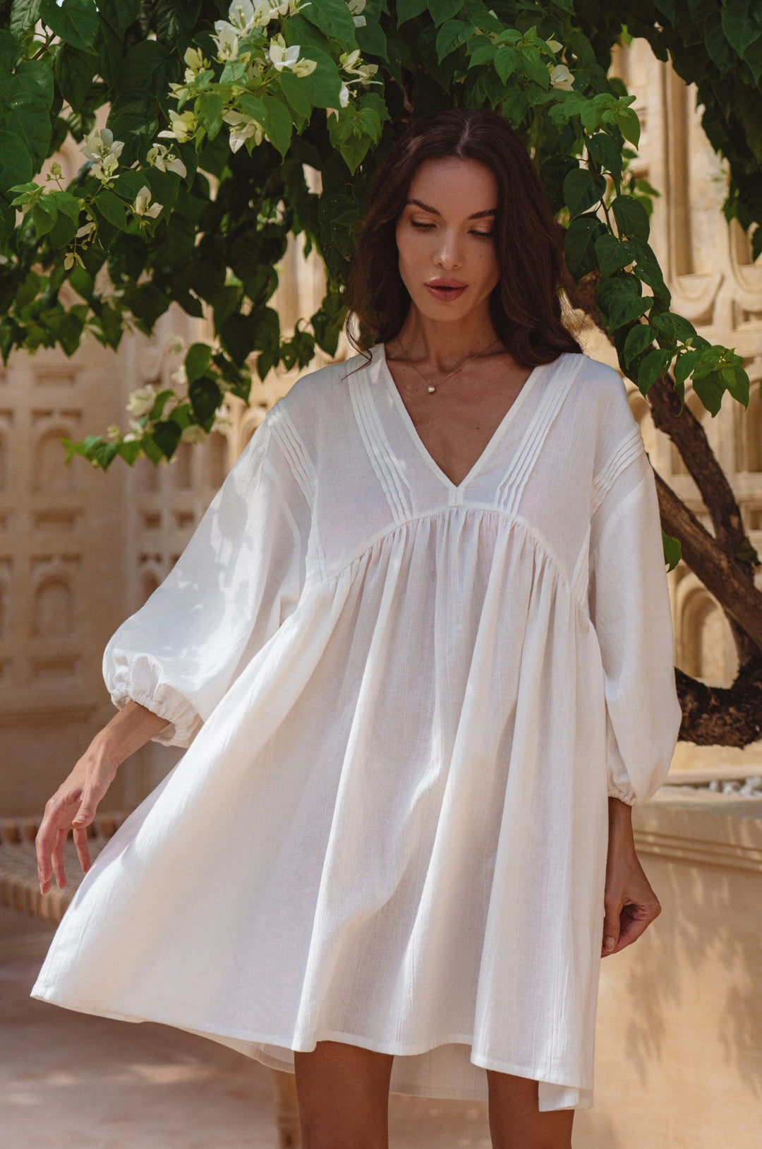 Palmira Handcrafted Linen Mini Dress by Bali Lane