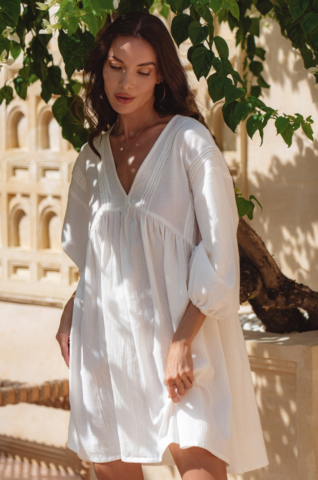 Palmira Handcrafted Linen Mini Dress by Bali Lane