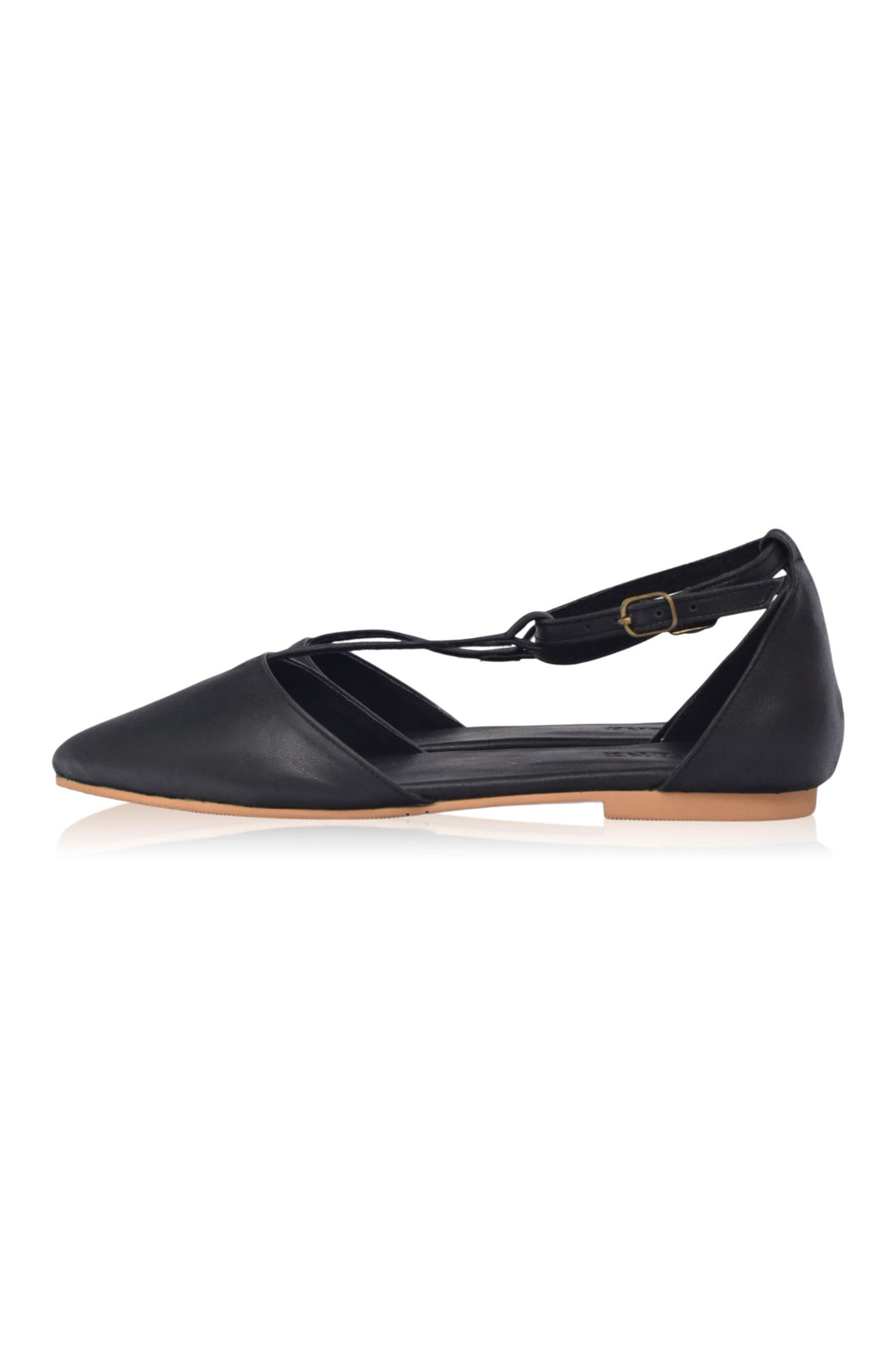 Paula Pointy Leather Flats by Bali Lane