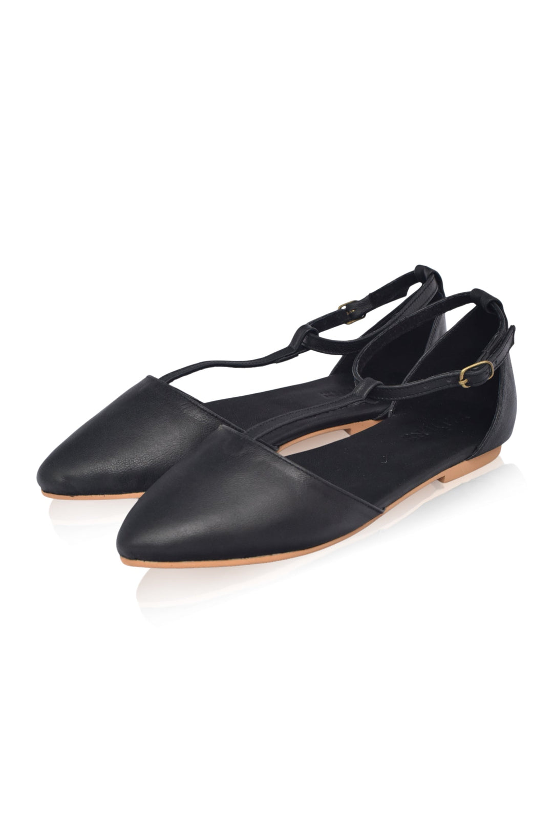 Paula Pointy Leather Flats by Bali Lane