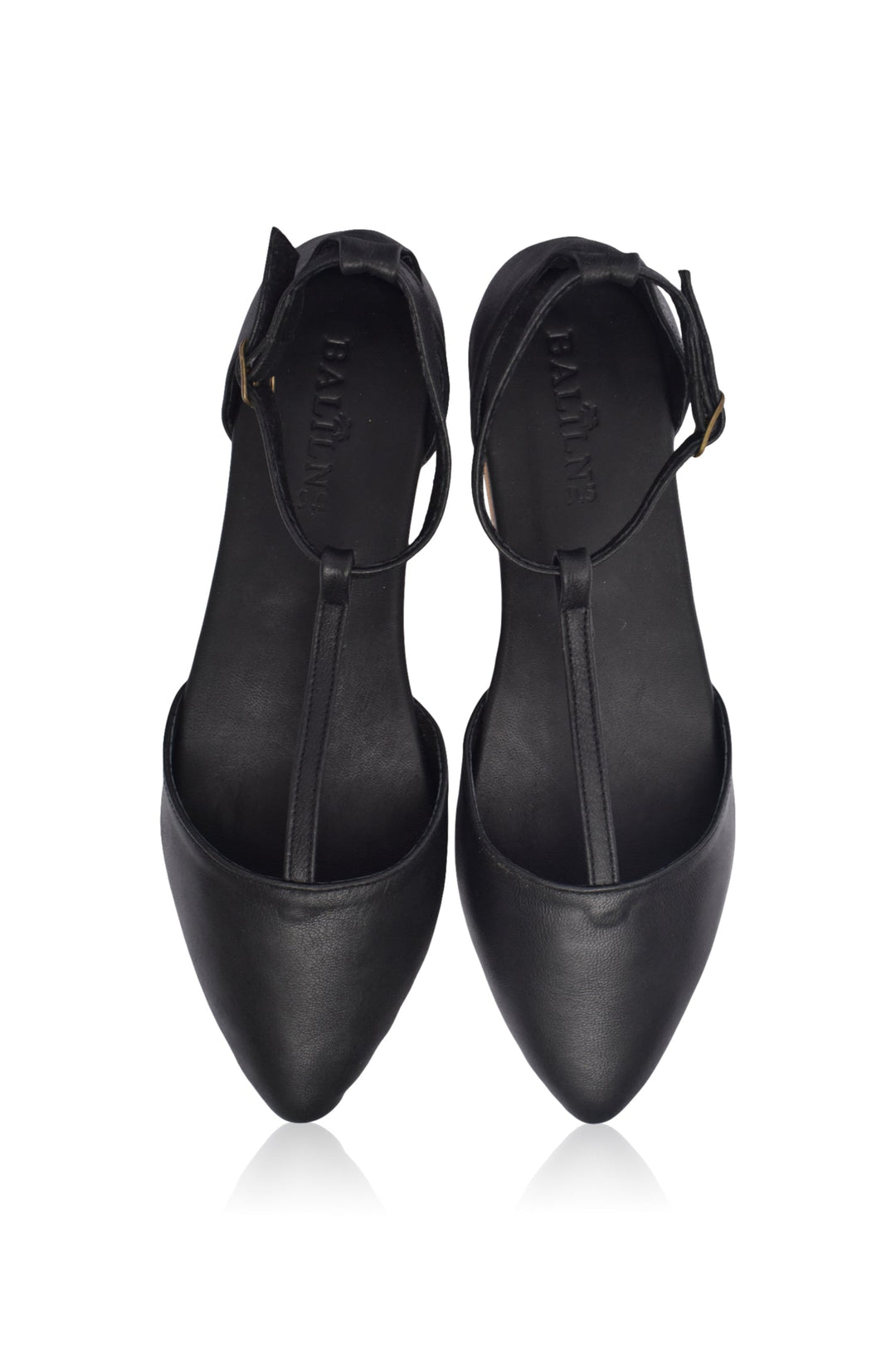 Paula Pointy Leather Flats by Bali Lane