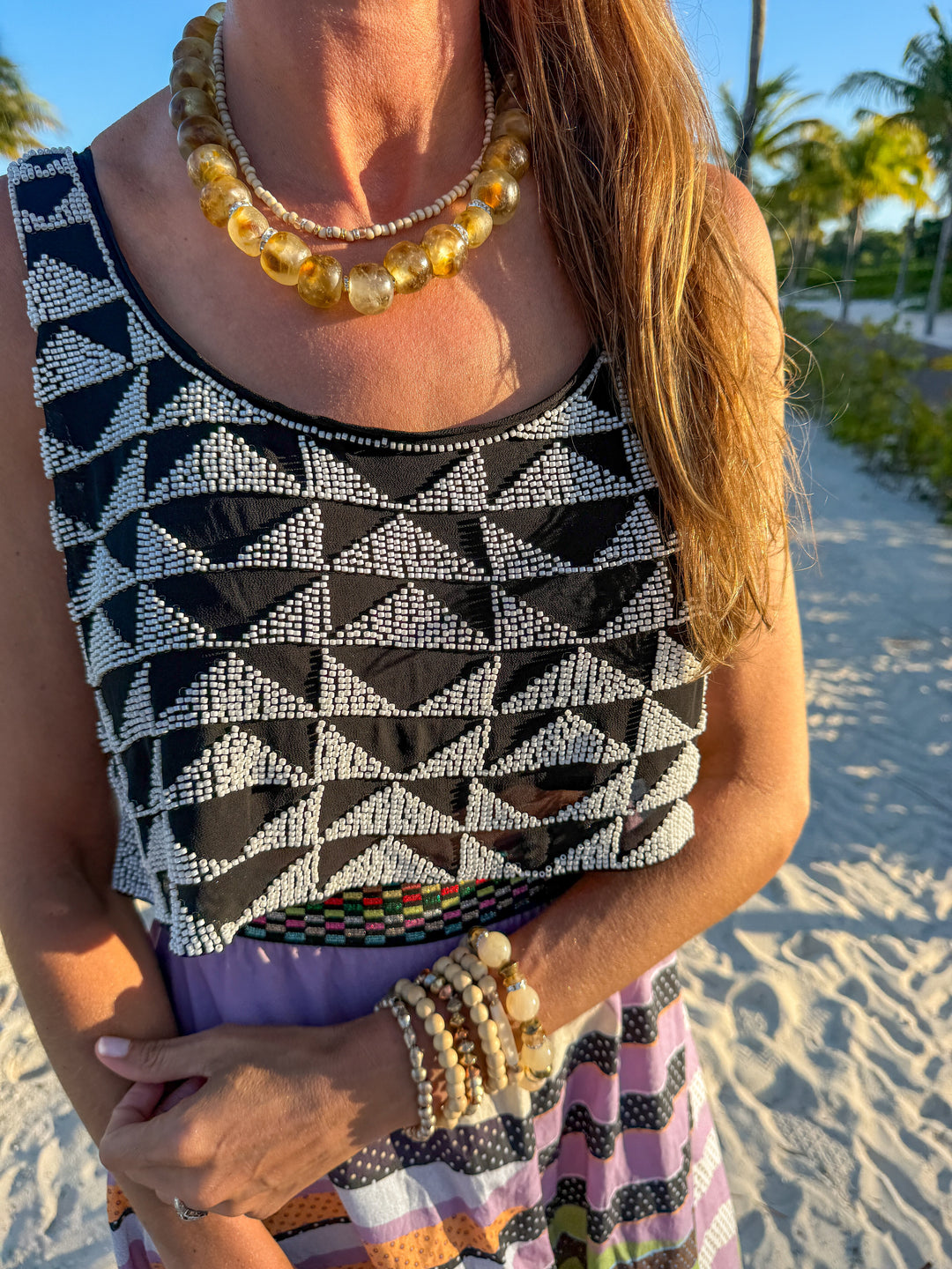 Classic Glass Necklace | Golden Hour