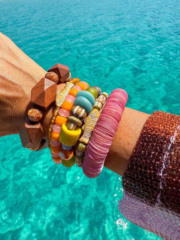 Intricate Stack Bracelet | Brown