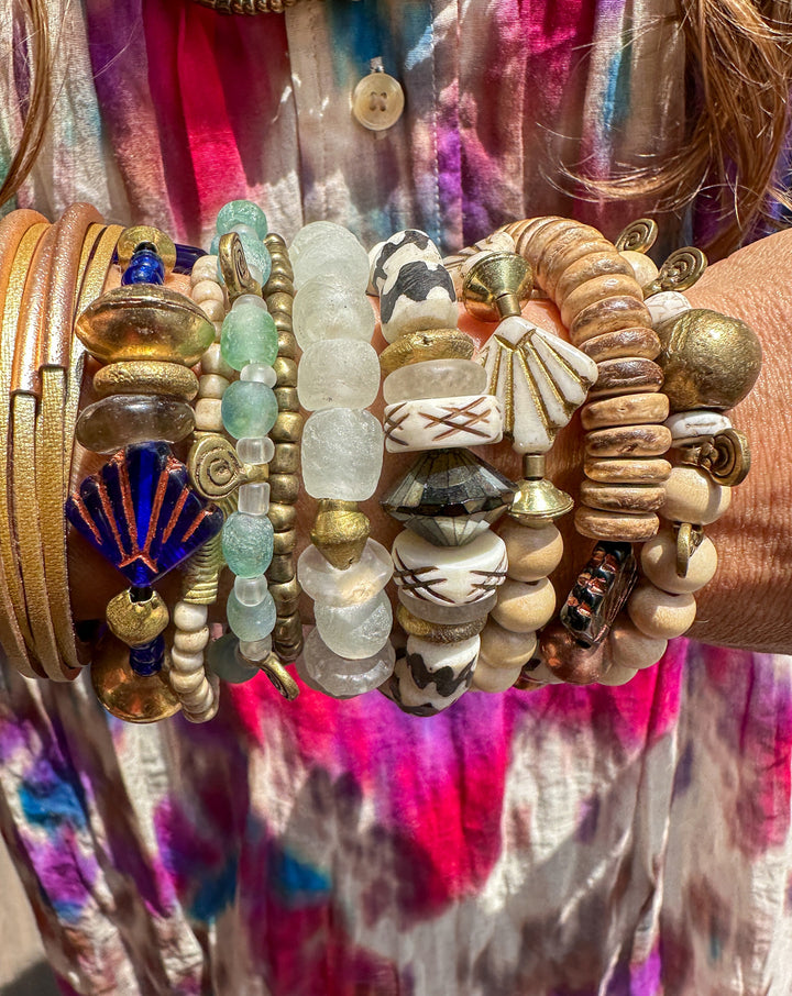 Art Deco Bracelet | Cream Seed