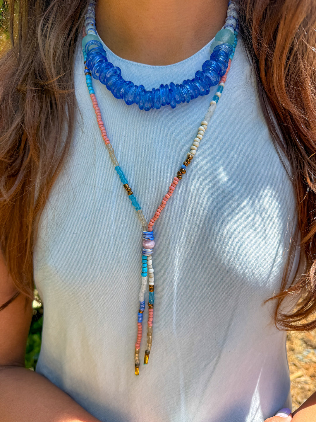 Classic Ring Necklace | Blue