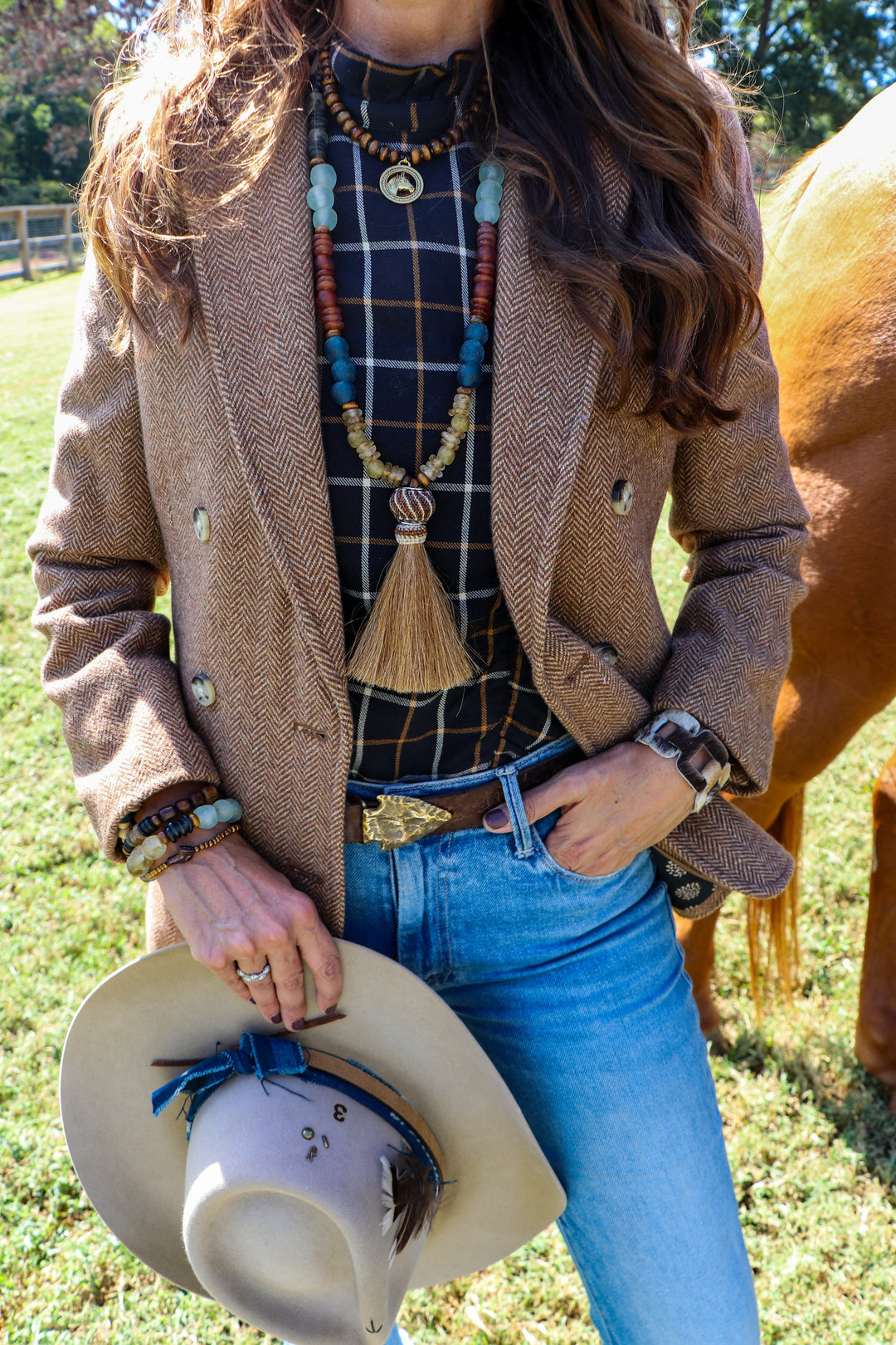 Classic Horse Necklace | Brown Equestrian