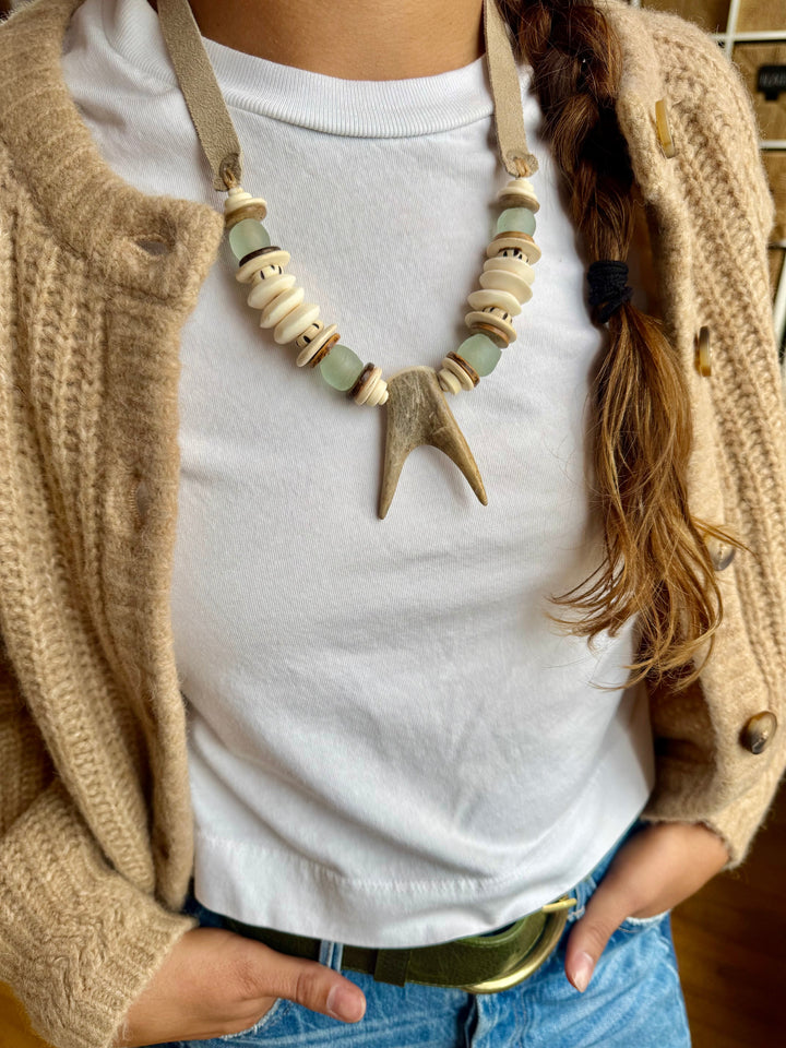 Slim Antler Necklace | Ivory