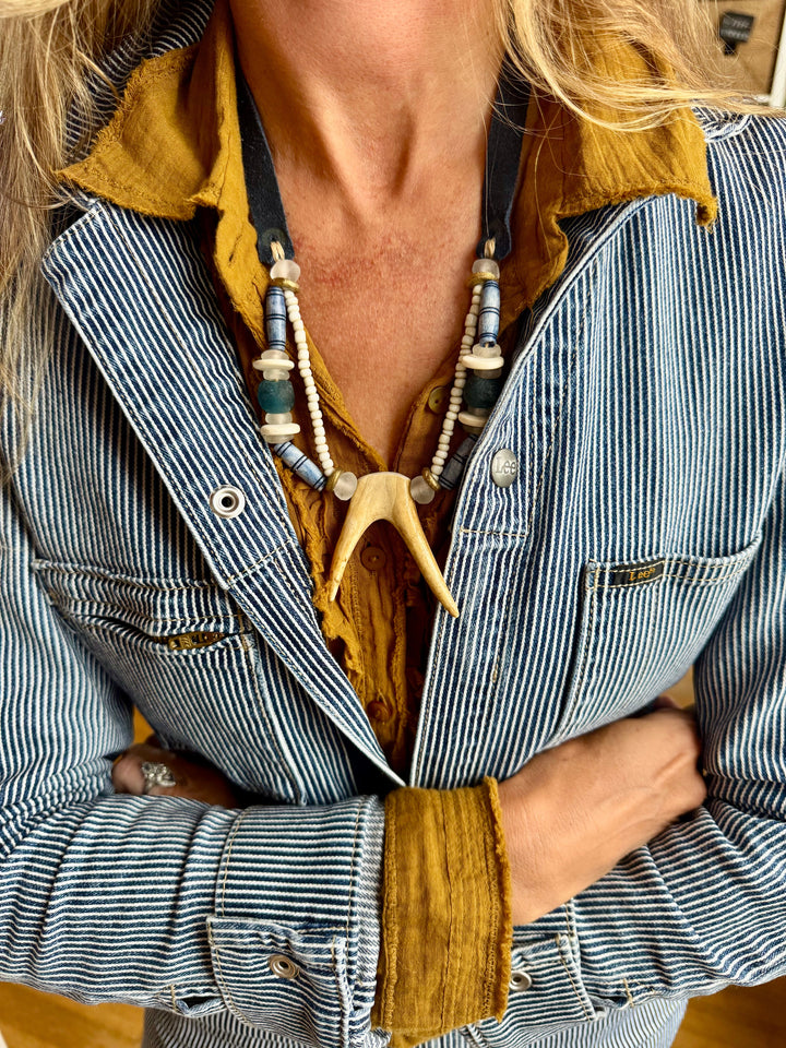 Slim Antler Necklace | Indigo