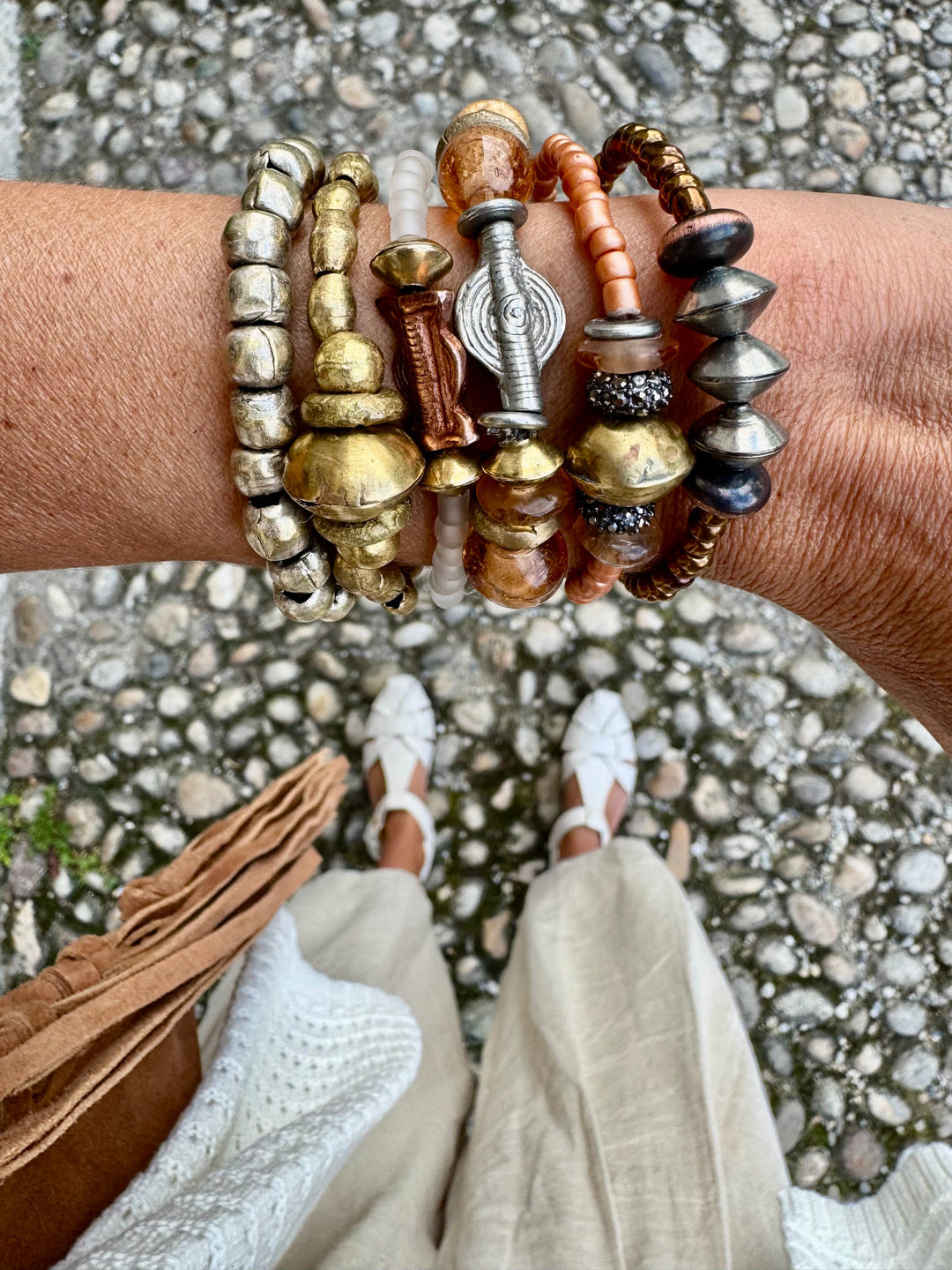 Metal Single Stack Bracelet | Gold