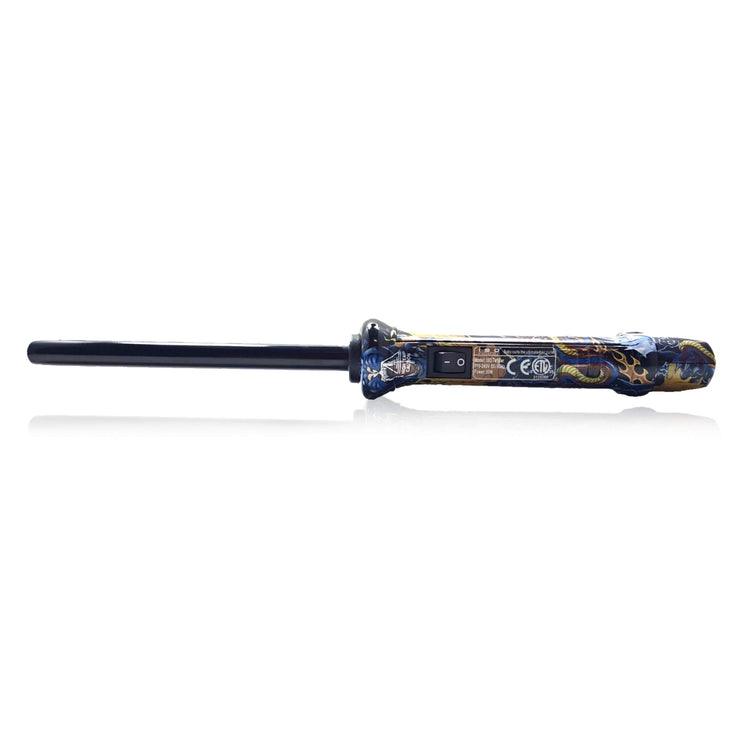Black Dragon Tattoo Clipless 13mm Tourmaline-Infused Ceramic Pro Curling Wand by VYSN