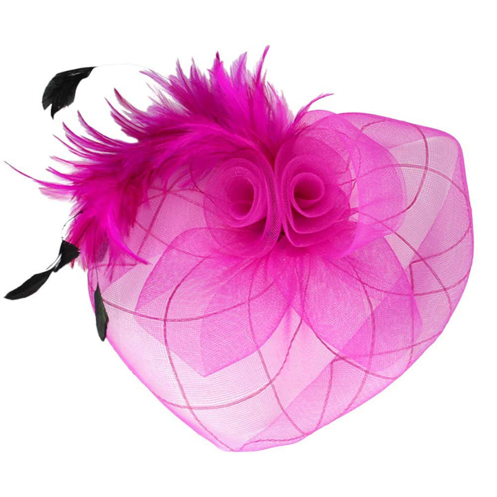Feather Mesh Flower Fascinator Headband by Madeline Love