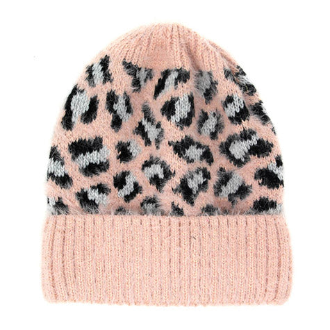 Leopard Print Beanie Hat Leopard Pattern Winter Hat by Madeline Love