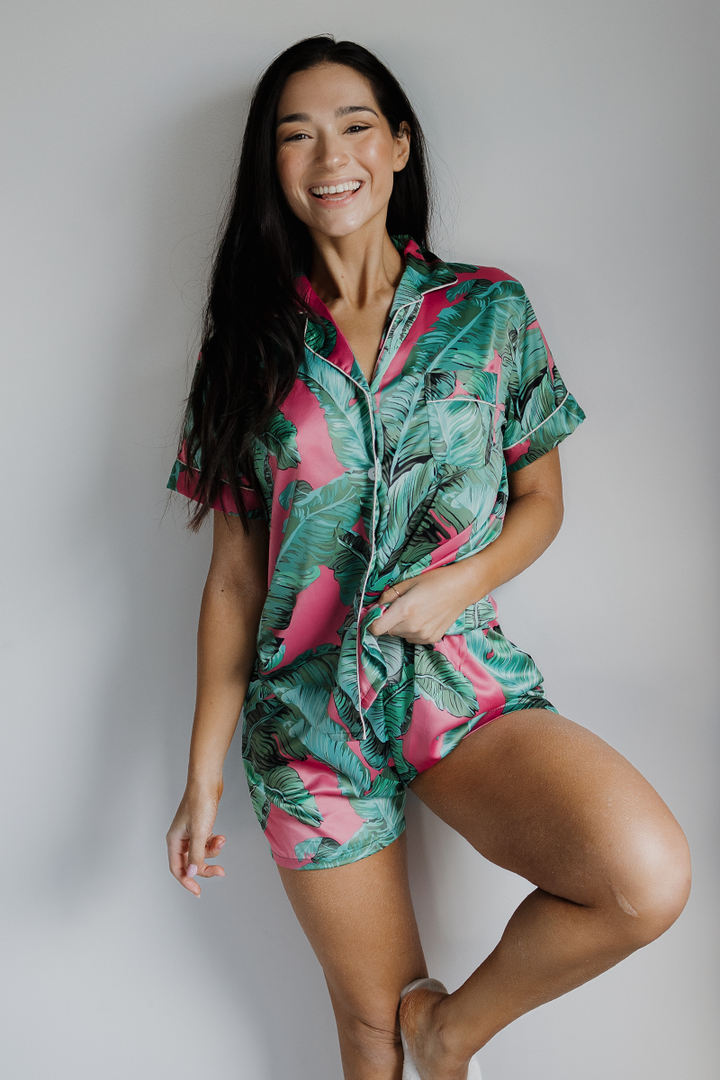 Pink Banana Leaf Pajamas by Spikes and Seams