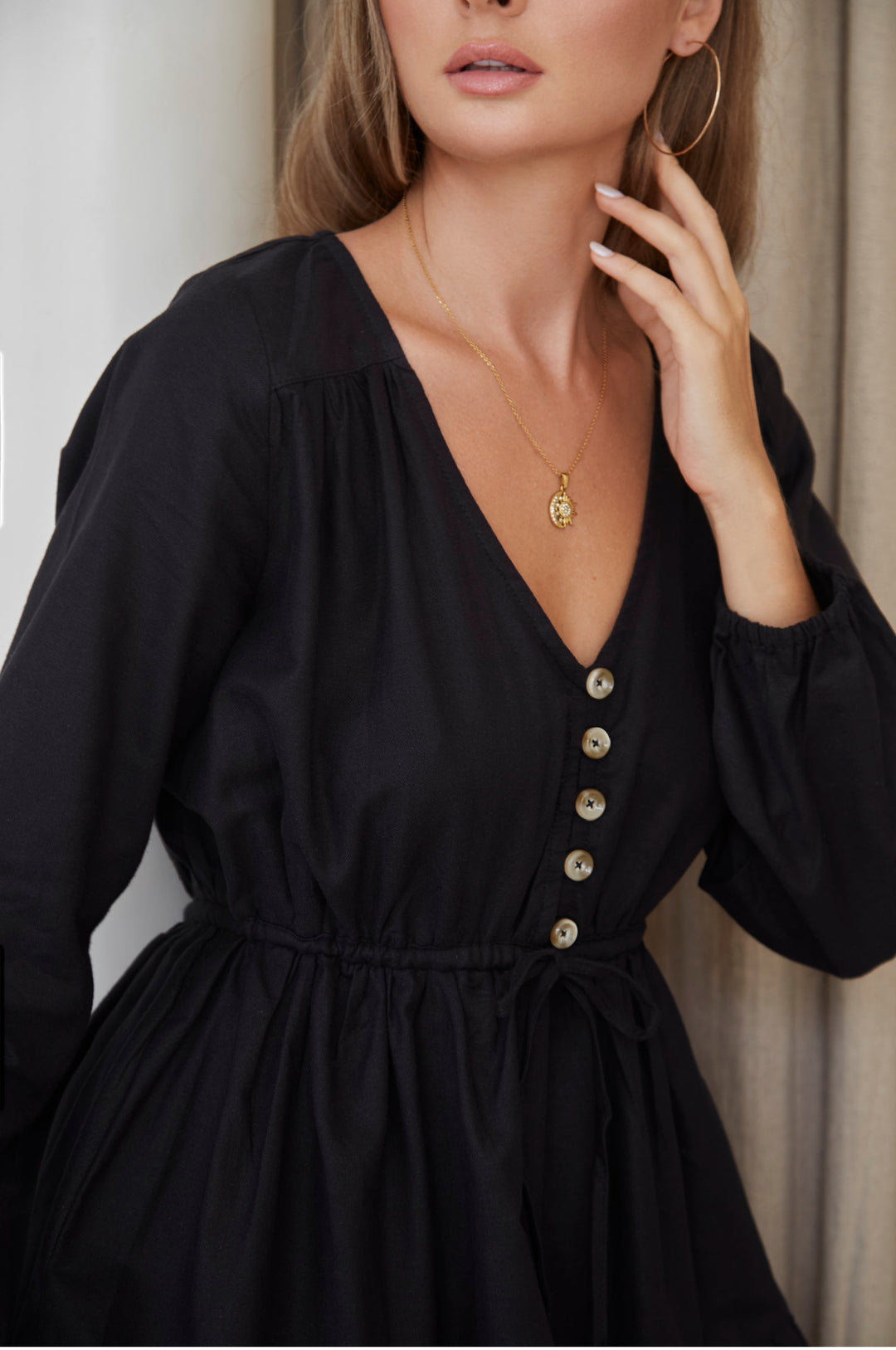 Positano Linen Mini Dress by Bali Lane