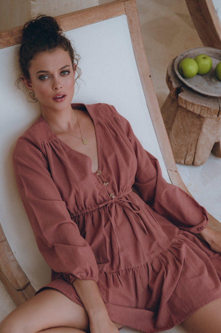 Positano Linen Mini Dress by Bali Lane