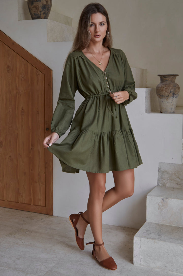 Positano Linen Mini Dress by Bali Lane