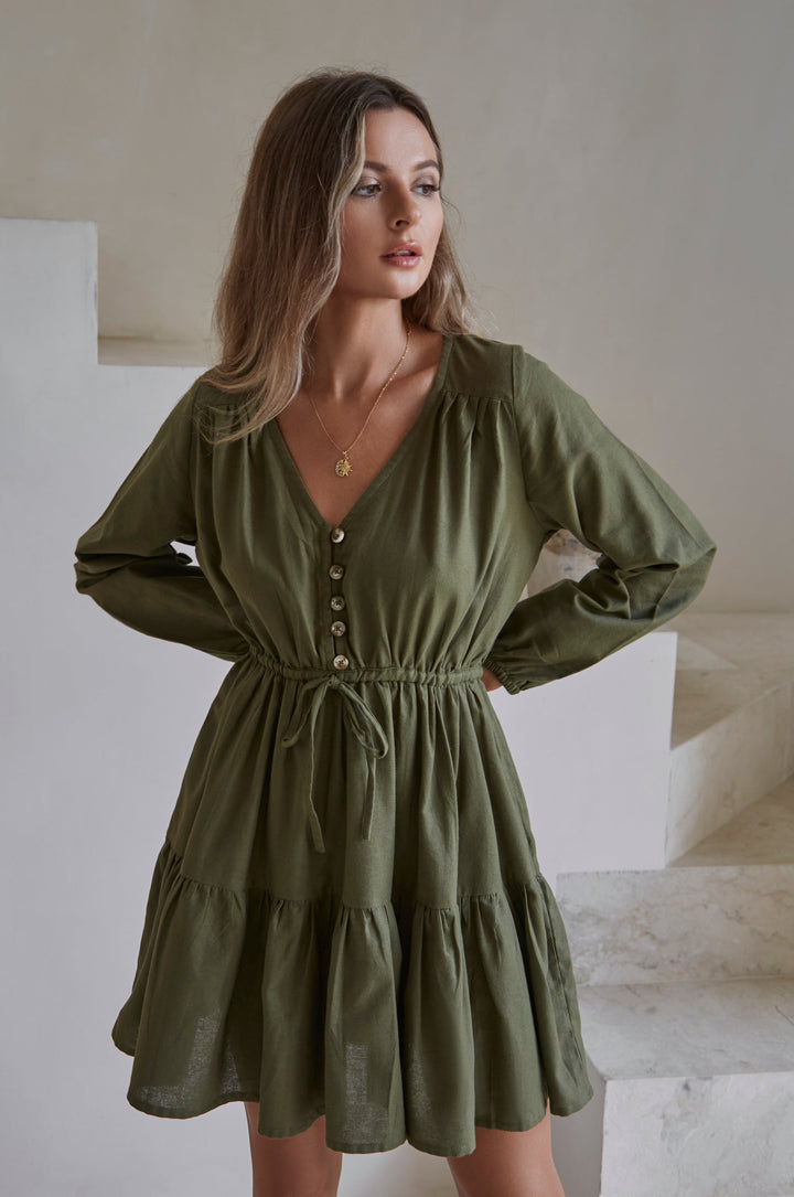 Positano Linen Mini Dress by Bali Lane