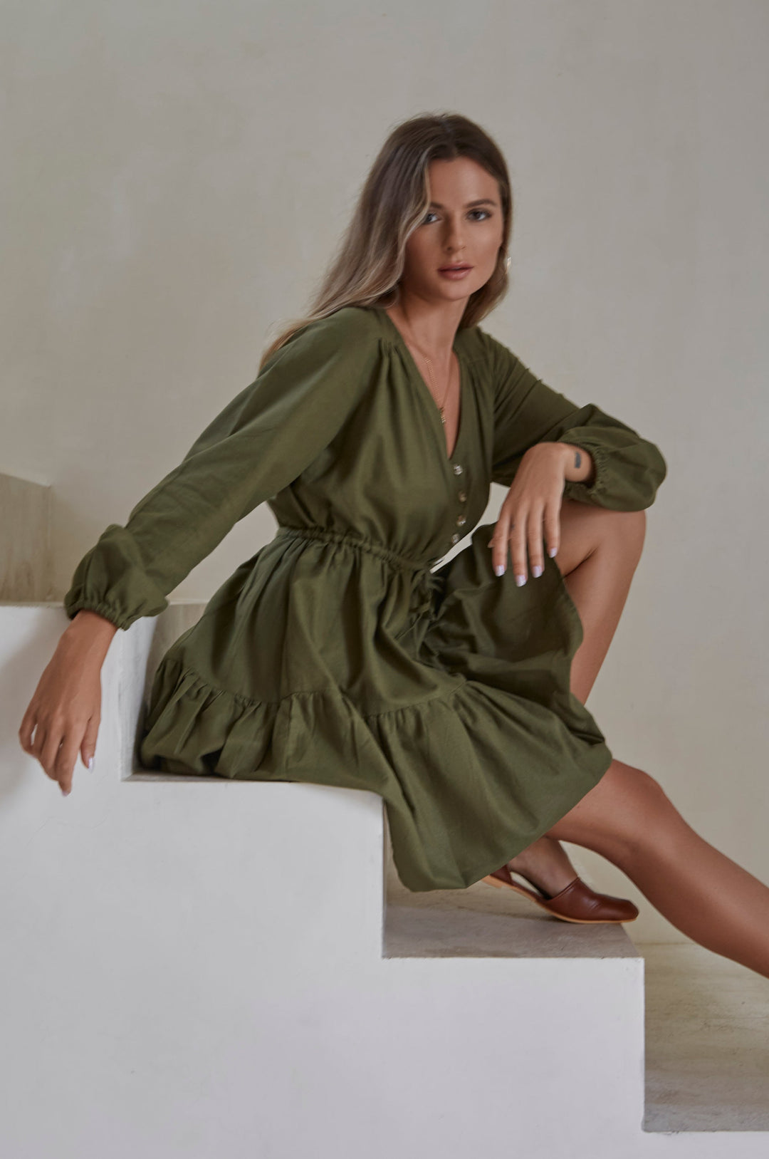 Positano Linen Mini Dress by Bali Lane