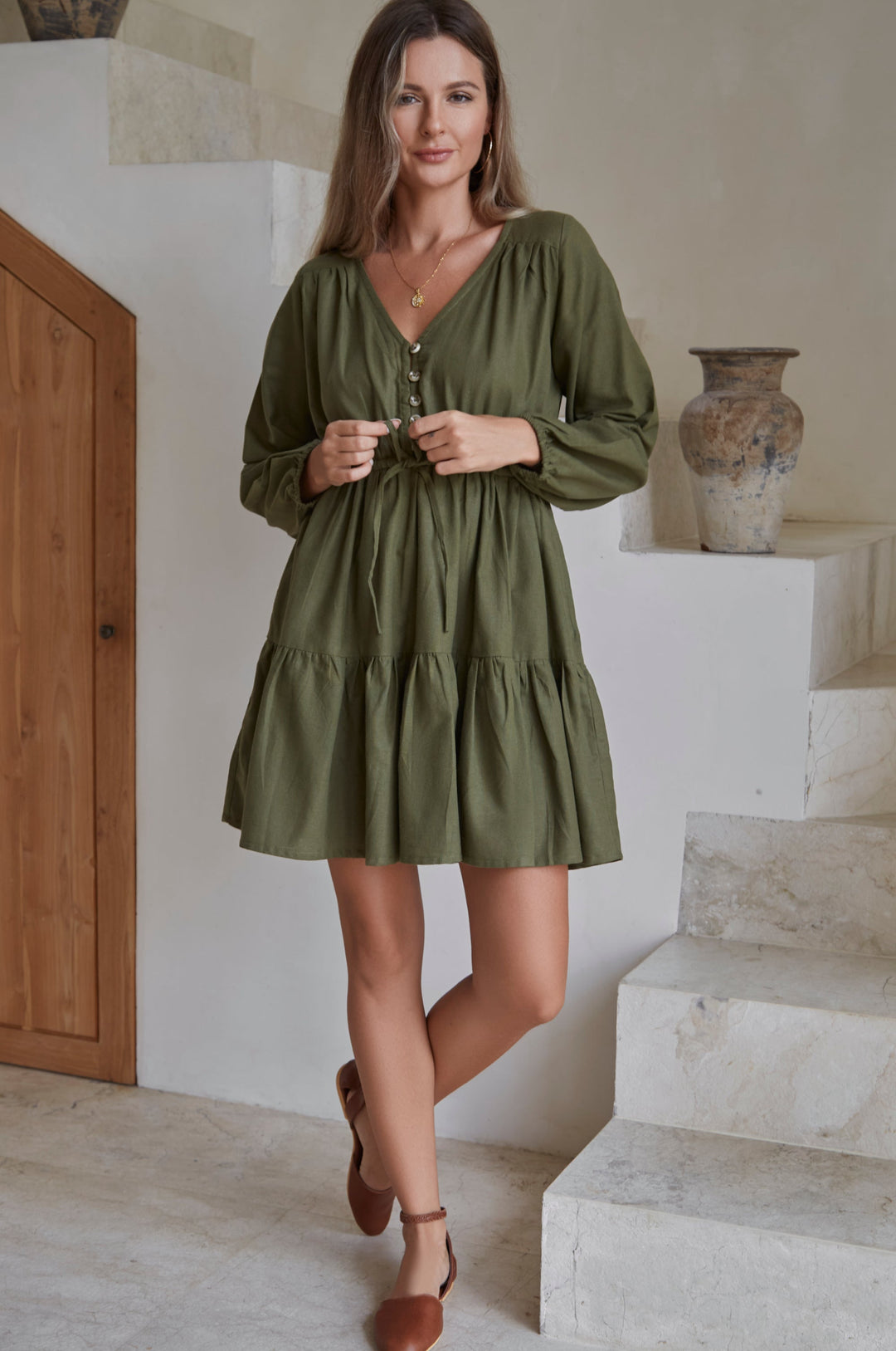 Positano Linen Mini Dress by Bali Lane Pomp and Port Positano Linen Mini Dress by Bali Lane Pomp and Port
