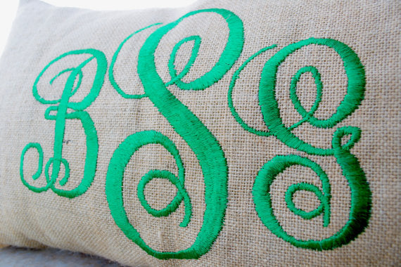 Monogram Lumbar Pillow Cover -Custom Listing -Monogram and Est. Date Pillow Cover by Amore Beauté