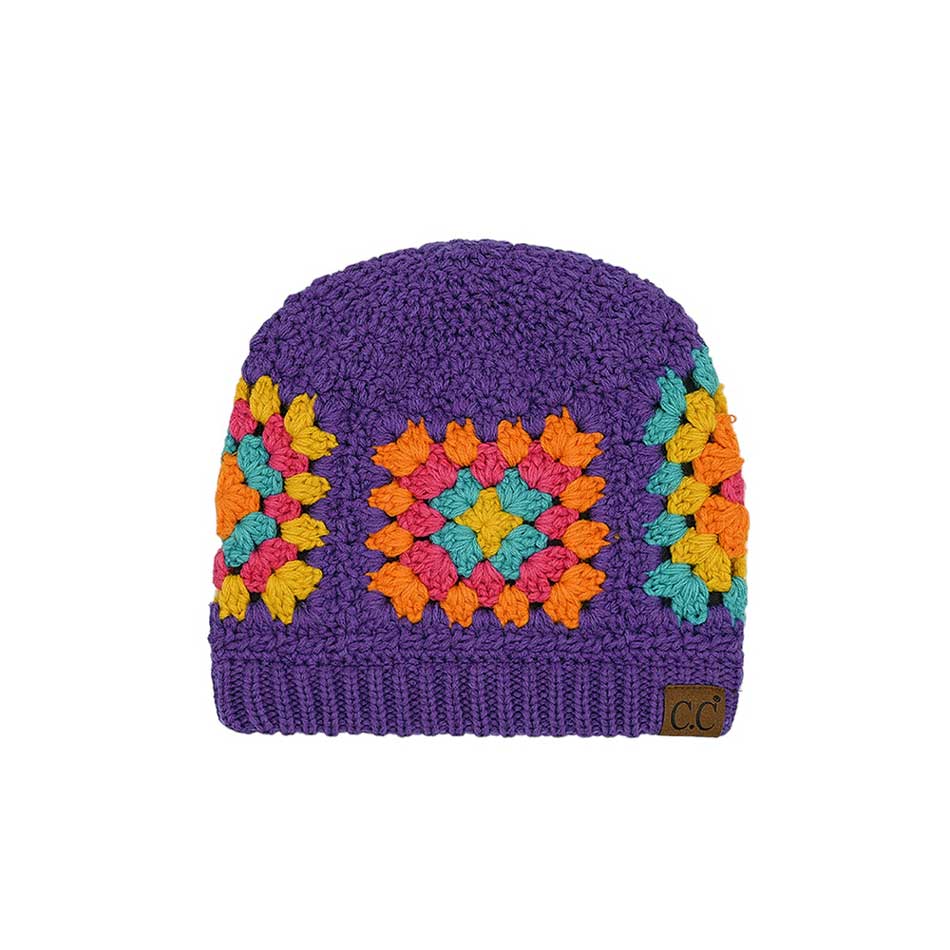 C.C Multi Color Crochet Beanie by Madeline Love