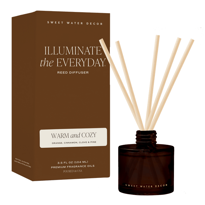 Warm and Cozy Amber Tinted Glass Jar Reed Diffuser