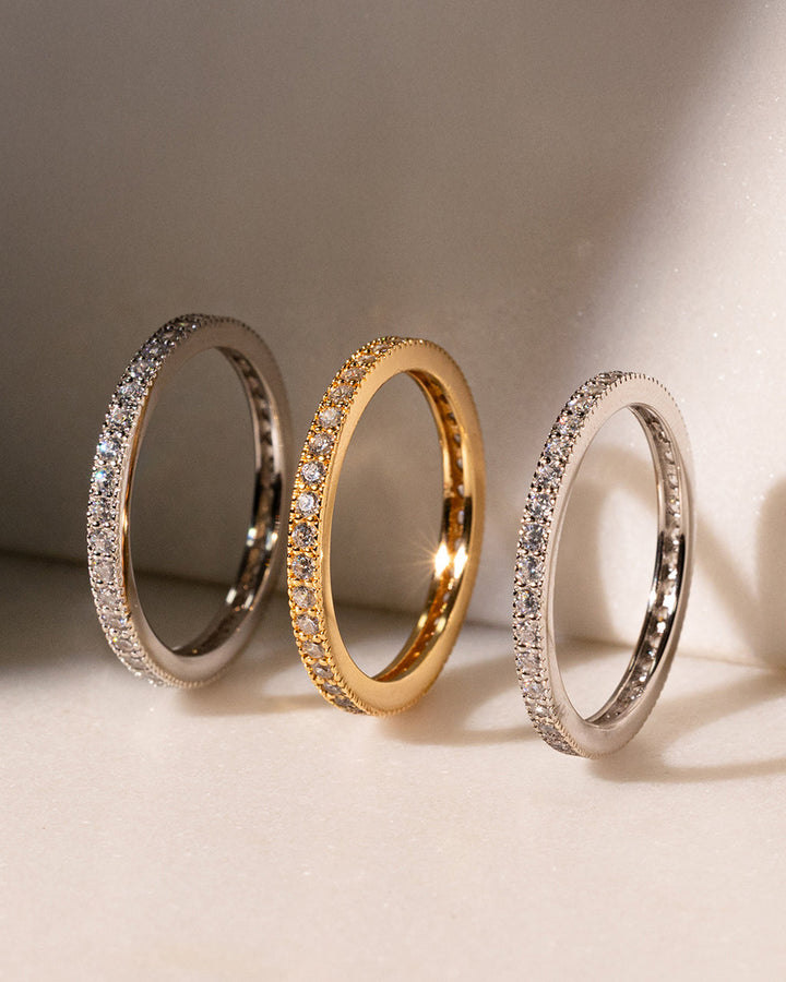 Thin CZ Band Ring - 2 mm