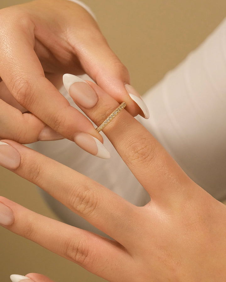 Thin CZ Band Ring - 2 mm