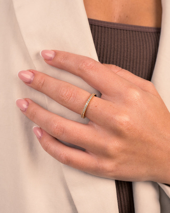 Thin CZ Band Ring - 2 mm