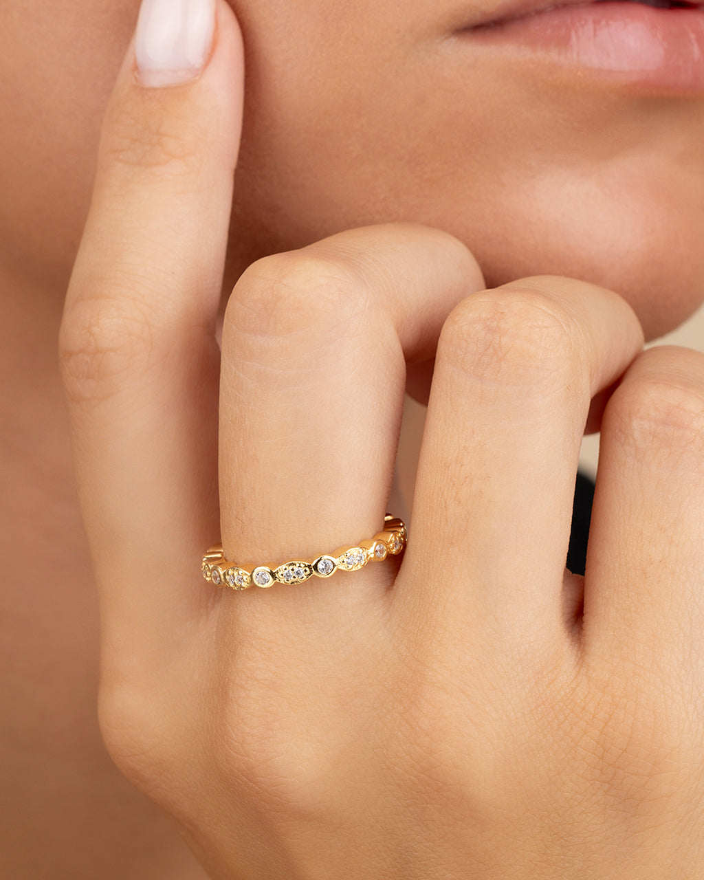 CZ Bezel Band Ring