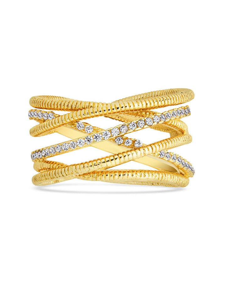 Sterling Silver Multi Band & CZ Ring