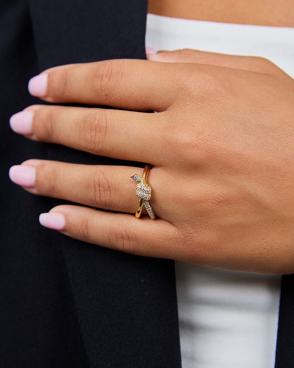 Irene CZ Twisted Ring