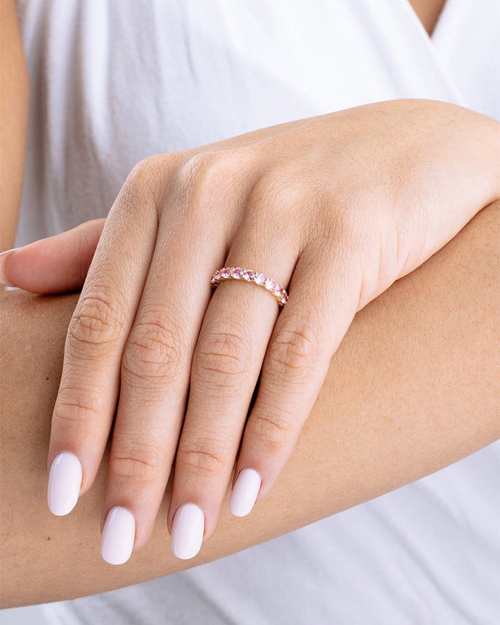 Gracie Pink Sapphire CZ Eternity Ring