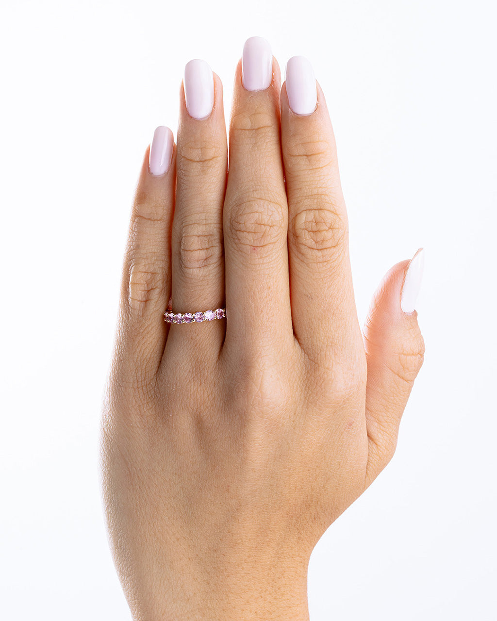 Gracie Pink Sapphire CZ Eternity Ring